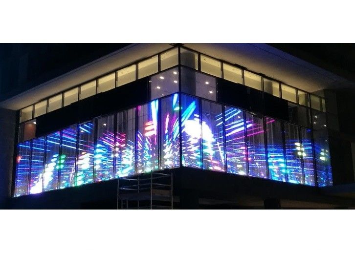 Panel de pantalla LED transparente de vidrio HD P3.91-7.8 para interiores y exteriores