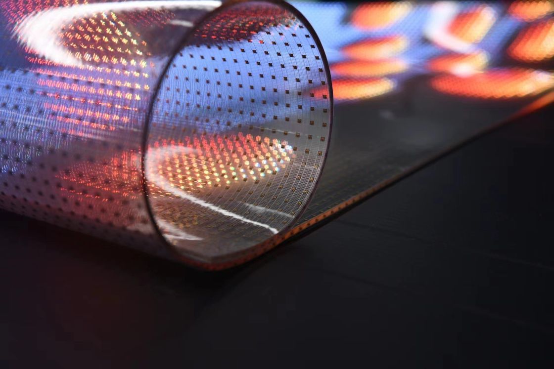 P6 P10 Panel de pantalla LED transparente de color completo flexible para interiores