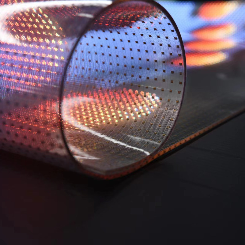 Indoor impermeable Transparente LED señalización, Multicolor LED transparente pantalla de película