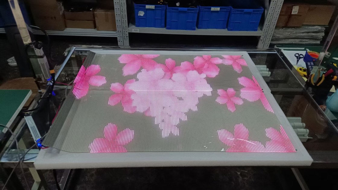 Indoor impermeable Transparente LED señalización, Multicolor LED transparente pantalla de película